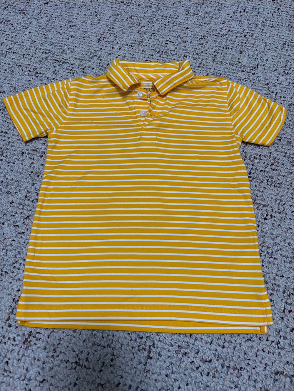 Crewcuts Yellow & White Striped Polo